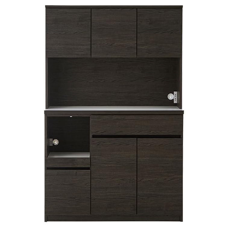 ソフトクローズ可動食器棚　キッチンボード　ブラック　ハイタイプ ソフトクローズ可動食器棚 キッチンボード ブラック ハイタイプ