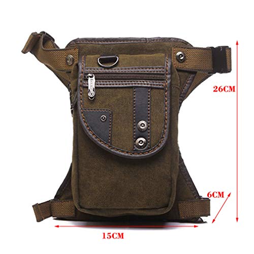 Xieben Lienzo Caer Bolsa De Pierna para Hombres Mujeres Motocicleta Montar En Bicicleta Ciclismo Multiuso Muslo Cintura Fanny Pack Viajes Deportes Pesca Caza Senderismo Camping Aire Libre Café - imagen 7