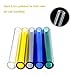 Glass Tubes of 4 Inches, PQAPGT 5 Pcs Multicolor Borosilicate 12mm OD 2mm Thickness Wall Glass Tubing with Protective Box and 1 Cleaning Brush