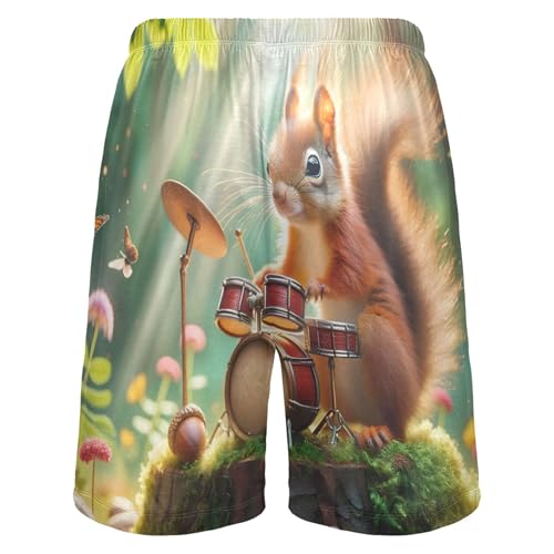 Mens Pajama Shorts Digital Art Cute Kitten Gym Workout Pj Sleeping Shorts Funny Floral Casual Cool S2