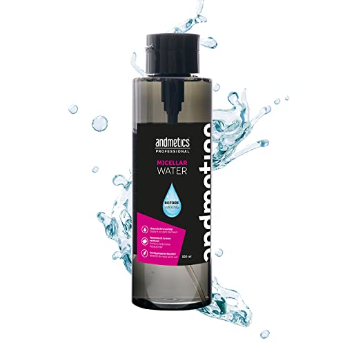 andmetics Mizellen Reinigungswasser 500 ml | 120 Anwendungen | als MakeUp Entferner, Gesichtsreiniger einsetzbar| Vorbereitung vor dem Enthaaren | einfacher Pumpmechanismus | für alle Hauttypen