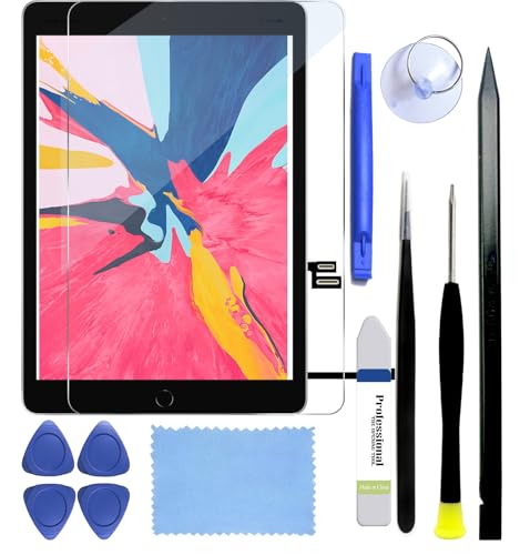 Image of for iPad 7th /8th Generation(7 8 Gen) Glass Screen Repair Replacement Kit | (No LCD) 2019 /2020 10.2 inch A2197 A2198 A2200 A2270 A2428 A2429 A2430 Touch Digitizer, Adhesive, Home Button , Protector, Tools