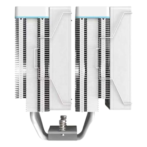 Image of IX20 ARGB Air Cooling Fan, Twin Tower CPU Cooler, White | 6 Copper Heat Pipes, 5.00 x 5.4 x 6.2 inches, AMD AM4 /AM5 and Intel LGA 115X /1200 /1366 /1700 /1851 /2011, 265W TDP