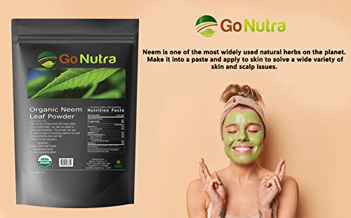 Go Nutra Neem Powder Organic | India Neem Powder 8 Oz | Neem Powder For Hair Skin Teeth | Azadirachta Indica #TOP2