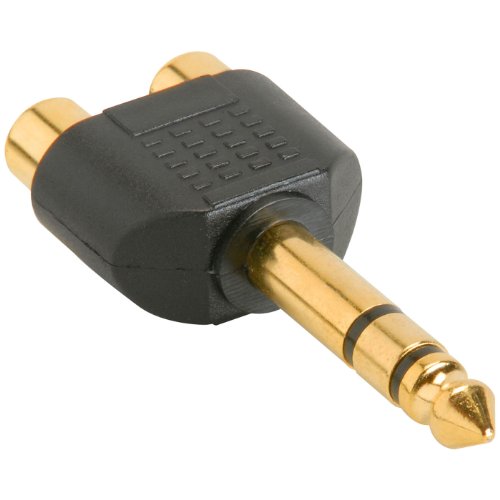 Adaptador 6.35 mm a 2 RCA hembra estéreo splitter de audio