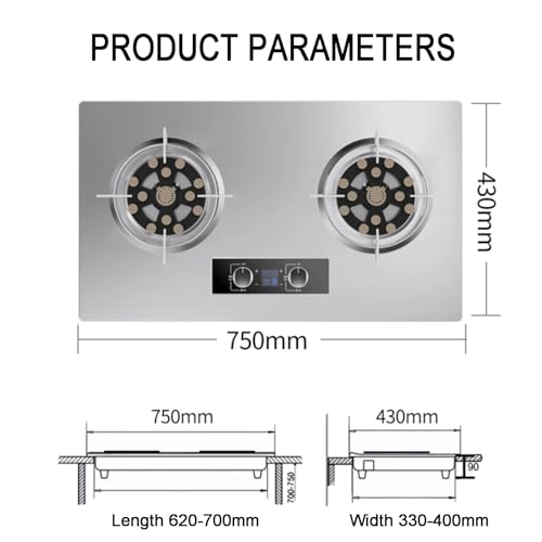 Estufa a gas 2 puestos 75 cm para instalación gas natural miniatura 7