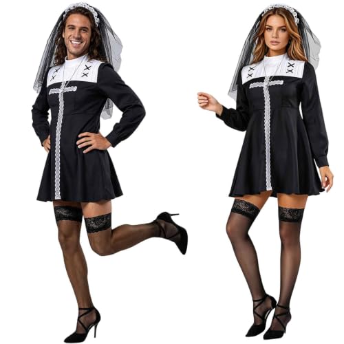 Disfraz de bruja y monja sexy para triunfar en la noche de carnaval y fiestas de disfraces