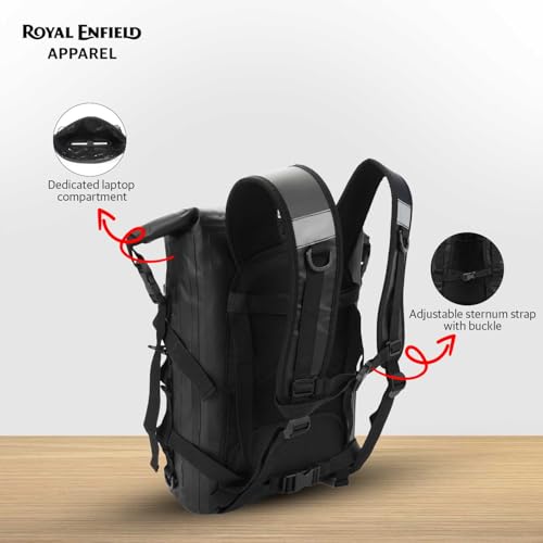 Royal Enfield Store Royal Enfield Tru Dry WP Roll Top Bag 25L Black - Image 6