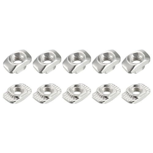 METALLIXITY Tuercas en T Deslizantes (Rosca M4) 10 piezas, Tuercas en T de Cabeza de Martillo de Acero al Carbono para Perfil de Extrusión de Aluminio Serie 2020