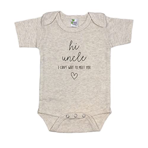 Hi Uncle I Can't Wait To Meet You Pregnancy Announcement Infant Bodysuit - Surprise Gift For Uncle, Brother, Brother In Law (Natural)