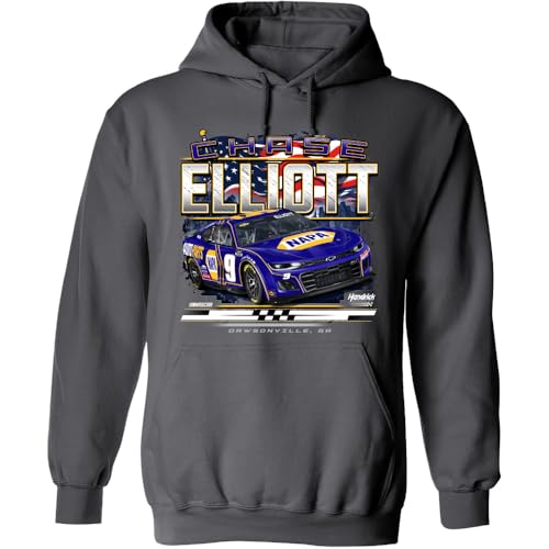 Chase Elliott 2025 NAPA Patriotic Eagle 2-Spot Hoodie Outerwear Sweatshirt Gray2