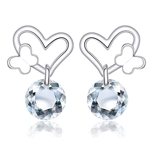 Boucles d'oreilles cristal en forme de papillon pur au design raffiné
