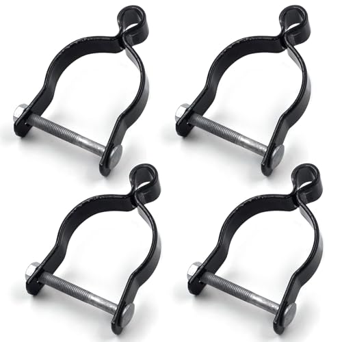 (4 Pack) 2-7/8" Pressed Steel Chain Link Fence Gate Post Hinge, Chain Link Fence Female Hinge, with Nut/Bolt - Black by Zhupoub - Used condition - US$23.61