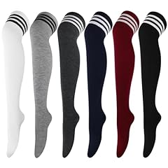 6 Pairs: White, Light Gray, Gray, Navy, Red, Black