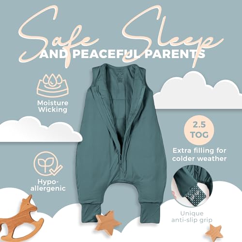 Image of Sleeveless Soft Baby & Toddler Sleeping Sack, Breathable with Adjustable Feet Cuffs & Anti-Slip Grip