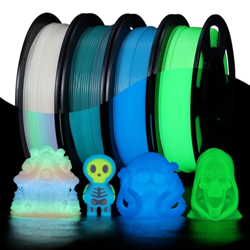 EONO Glow in the Dark PLA Filament 1.75mm, 4 x 250g, 1kg Multicolour