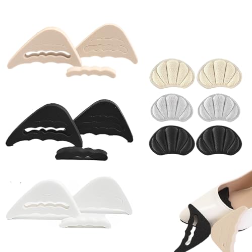 MEXRUMI 3 Paia Cuscinetto Punta Scarpe Sponge Regolabili Salvapunte Piedi Per Scarpe + 3 Paia Impugnature Per Tallone Cuscinetti Per Il Tallone Protezioni Per Tallone Per Evitare Attriti