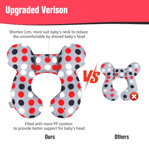 Image of KAKIBLIN Baby Travel Pillow, Upgraded Baby Neck Pillows for Car Seat, Infant Neck Support Pillow for Head and Neck,Newborn Head Support for Car Seat,Pushchair