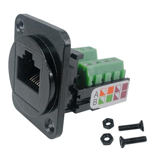 Adaptador RJ45 hembra de tornillo con abrazadera 8P8C para panel tipo D de interruptor 2