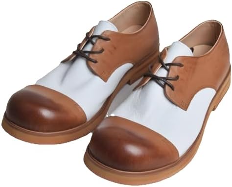 Japanese Trend Color Blocked Casual Shoe for Men Genuine Cowhide Soft Leather Shoes Autumn Retro Trendy Footwear Made in Sichuan AM014 (Adult, Men, 10, Numeric, US Footwear Size System, Medium) Brown