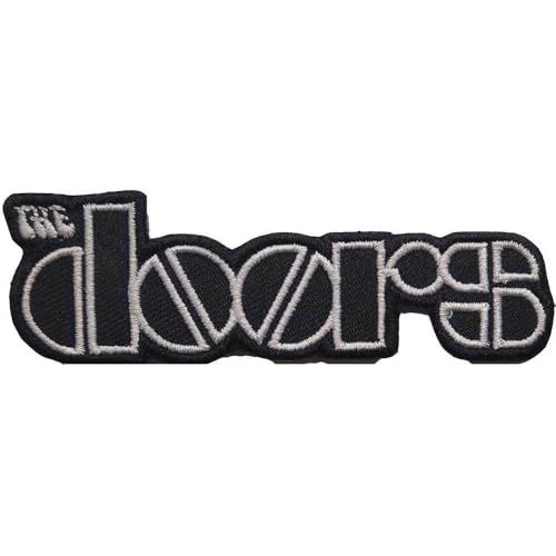 The Doors Patch Band Logo Officiel Noir Woven Iron On 28 X 90Mm Size One Size