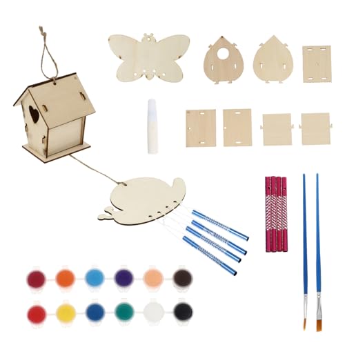 BESPORTBLE Juego De Juguetes De Nido De Pájaro De Madera Para Pintar Casa De Pájaros Diy Kit De Pinturas