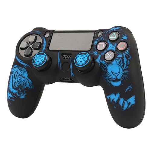 Image of RALAN Tiger HeadDesign Controller Skin Cover with 2 Thumb Grips Compatible with PS4 /Playstation 4 Slim /Pro Controller