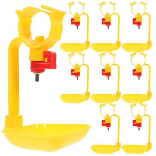 Abaodam Bebederos Colgantes para Pollos 10 Piezas, Taza de Agua Tetina Desmontable, Plástico Duradero para Aves de Corral, Comedero Automático Adecuado para Granjas y Patios