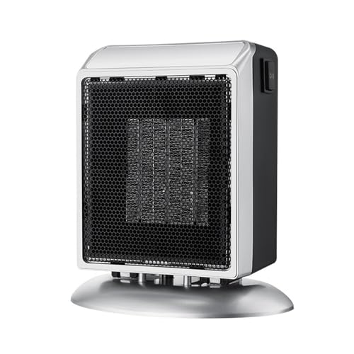 EDEDE Space Heater, Electric Heater PTC Ceramic Mini Fan Small Desktop Heater, Portabale Warmer Household Electric Heater Space Warmer Machine for Home Office Indoor Use(Silver)