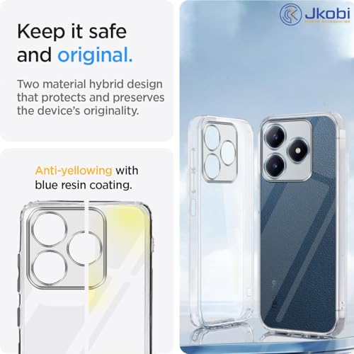 Image of Jkobi Back Cover for Realme C63 (Silicone Clear Shockproof Case with Camera Protection | Soft and Flexible | Transparent)