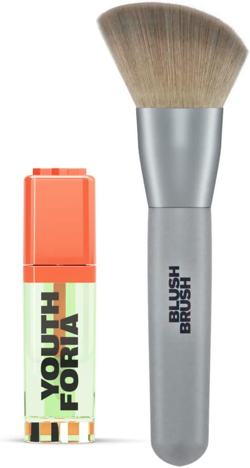 Youthforia BYO Green Color Changing Blush Oil, 6.5 ML Gel Contour Blush, Foundation Makeup Brush, Powder Brush