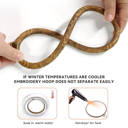 Faylapa CH2024051502 5Pcs Embroidery Hoop Round Oval Cross Stitch Hoop Ring Decorative Imitated Wood Display Frame 3.9 Inch To 7.4 Inch thumb #6