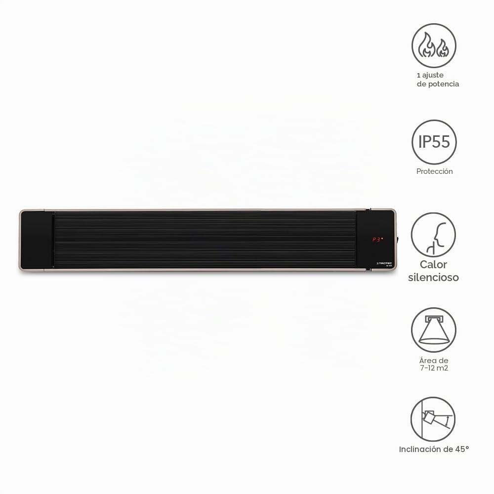 TROTEC IRD 1800 radiador infrarrojo oscuro 1.800 W con mando a distancia