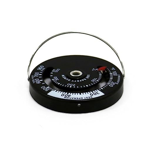 Ventilator kompatibel mit Pelletofen, 5- Blatt- Pelletofenventilator, wärmebetriebener Wärmeventilator mit Herdplatte, thermischer Ventilator, Thermometer, kompatibel mit Holzofen ( Color: Thermometer