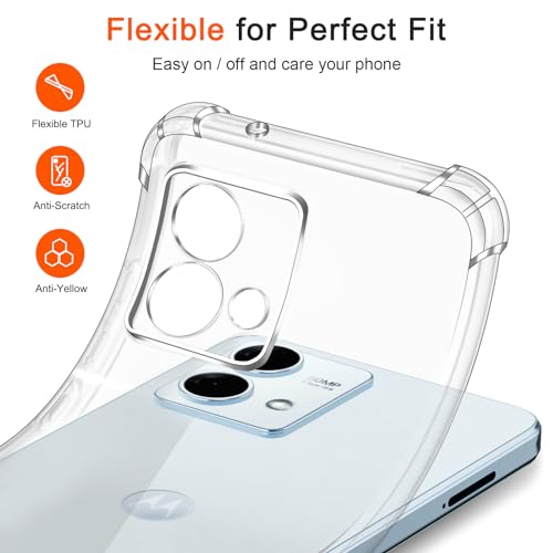 Image of Lustree Back Cover Transparent Case Compatible with Motorola G84 | Clear + TPU Case with 4 Corner Air Cushion Protection & Camera Protection | Slim& Stylus Cover