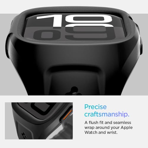 Spigen Liquid Air Pro for Apple Watch Series 11/10 46mm Band with Case | Secure Fit Durable Breathable Water-Resistant Sport Protective Cover Strap (2025/2024), Matte Black - image 8