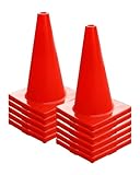 Versatyle 18in Heavy Duty Agility Training Cones for Soccer, Football, Basketball, Sports Drills, Flexible Motorcycle & Traffic Training Cones, Durable, Versatile, High Visibility (Set of 12, Orange)