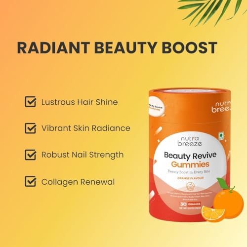 Image of Hair Gummies For Women and Men | 60 Days Pack | Beauty Gummies For Hair Growth, Skin Glow & Strong Nails | Orange Flavour