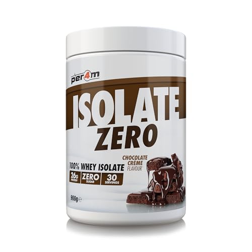 Per4m Isolate Zero Premium Whey Protein Powder | Superior Flavour Ultra Filtered + Amino Acids | Fast Absorbing Zero Sugar Gluten Free Shake for Lean Muscle & Recovery (900g, Chocolate Creme)