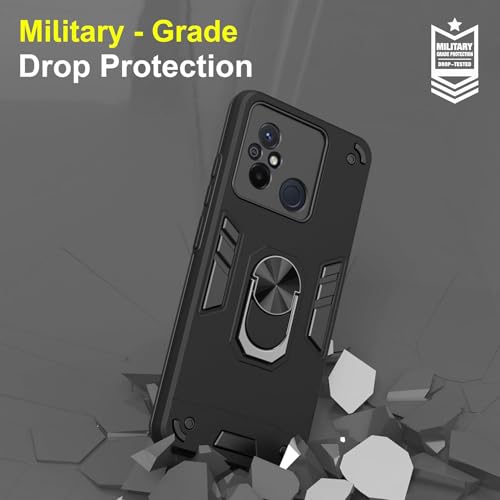 Image of NDCOM for Redmi 12C Back Covers | Compatible Redmi 12 C Back Cover | Premium Design Redmi 12C Cover | Sleek and Stylish Back Case Ring Holder Case