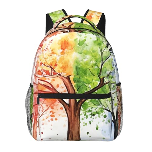 Mochila de viaje para portátil funcional Four Seasons Tree urbana