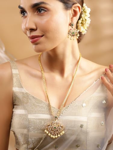 Image of Rubans American Diamond Zirconia Necklace Set Traditional Stylish Jewellery Gift for Women & Girls
