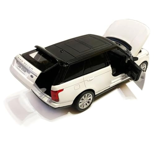 Image of Diecast 1:32 Range Rover Metal Car Die Cast Metal Toy Car Model Car Light Sound Pullback Openable Door Car for Kids (White)