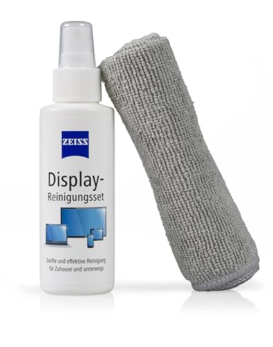 Zeiss Display-Reinigungs-Spray mit 30ml Inhalt inklusive einem Mikrofasertuch zur sicheren & effektiven Reinigung optischer Fl&auml;chen - alkoholfrei - antistatisch, wei&szlig;, 606240