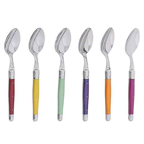 Jean Dubost - Coffret 6 cuillères Laguiole couleurs - Inox - Argent