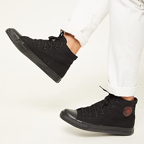 Image of MOZAFIA Men's High-Top Canvas Sneakers - Stylish, Comfortable Lace-Up Casual Shoes, Durable Fashion Streetwear Kicks.