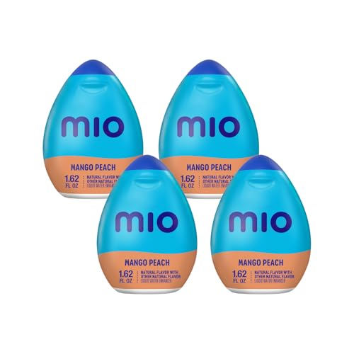 Image of MiO Liquid Water Enhancer for Sugar Free Flavored Hydration and Drink Mixing, Naturally Flavored Water Drops, Mango Peach, 1.62 Fluid Ounce (Pack of 4)