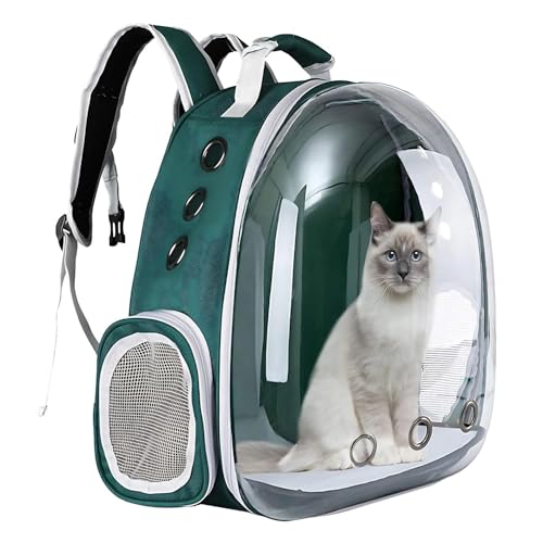 Image of VAYINATO Transparent Portable Pet Backpack Travel Carrier, Convenient Travel for Small Dog and Cat | Waterproof, Comfortable and Breathable by Petzlifeworld (Green)