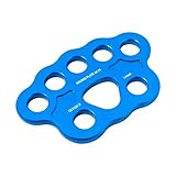 FTGear 45KN Durable Climbing Rigging Plate, 8 Holes Paw Rigging Plate for Even Load, Multiple Anchor Plate for Climbing, Backyard Ziplining & Rescue, Blue