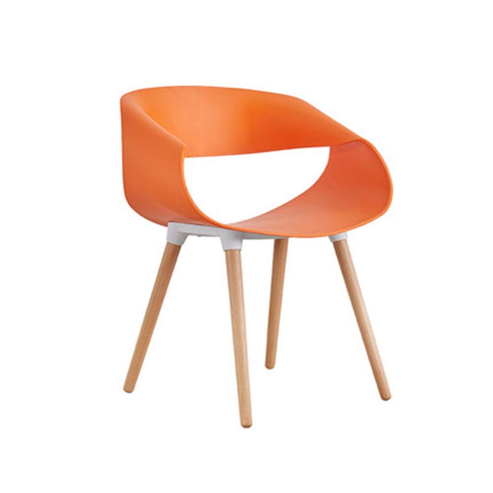 Wooden Office Chair Personality White Chair Creative Fashion Environmental Protection Ergonomics Modern Stool with Comfortable Plastic Back and Solid Wood Legs Multicolor Optional